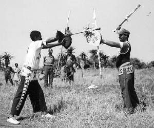 Young men playing