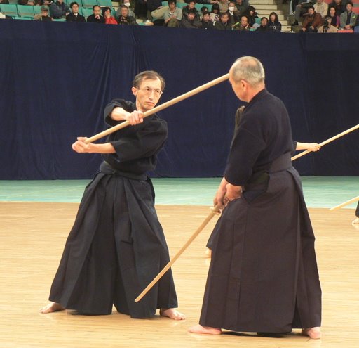 Arai Sensei is on the receiving end of Ukan here. A demonstration of Shinto Muso Ryu.