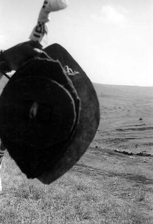 Intriguing c. 1880s Photograph - Zulu Men Stick Fighting